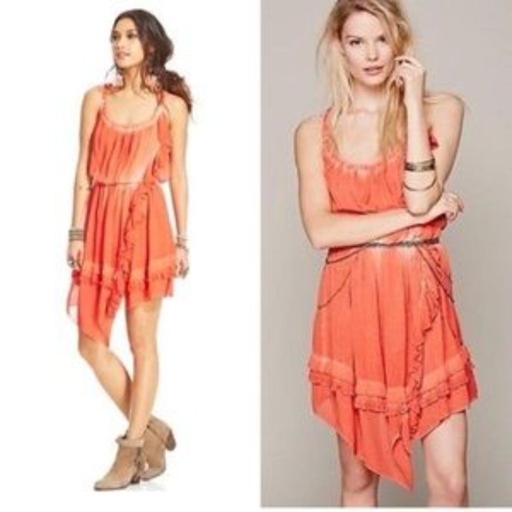 Free People Aphrodite Orange Ombre Dress XS